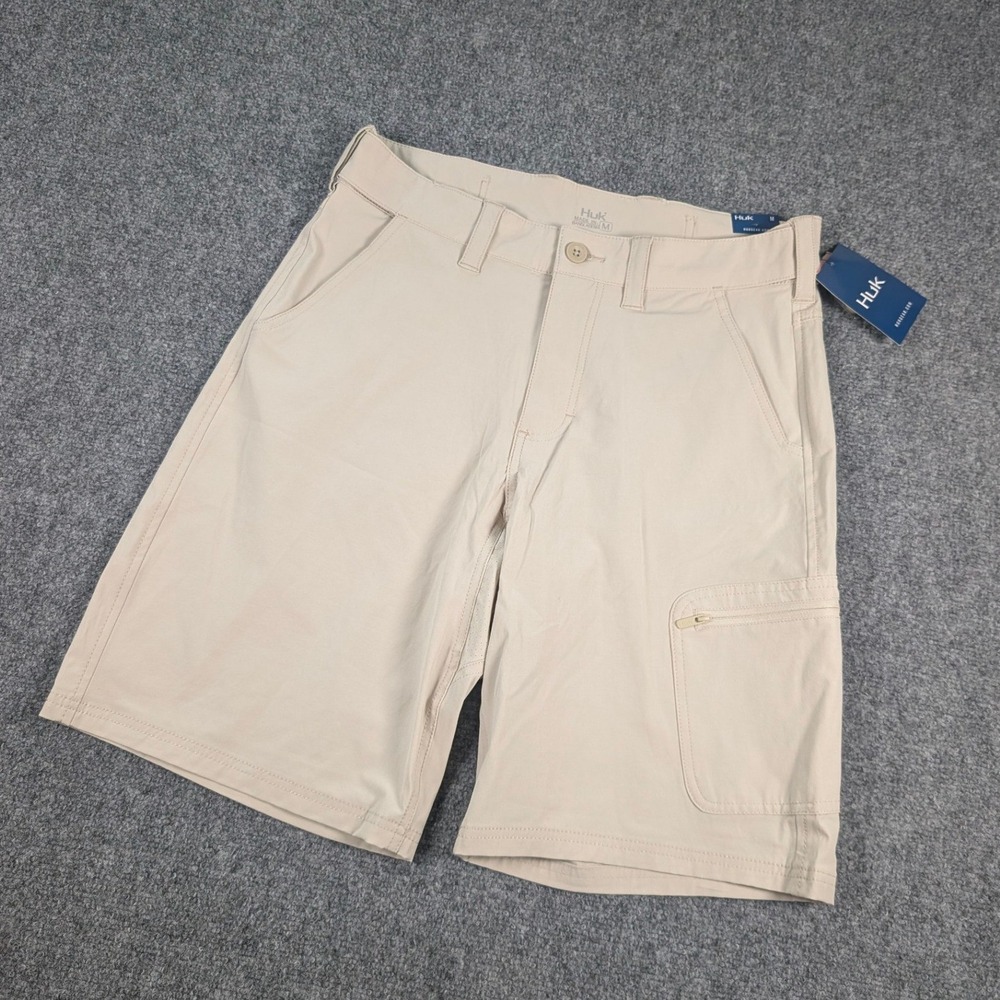 Huk NXTVL 10.5 Shorts Mens Medium Beige Tan Fishing Performance NWT